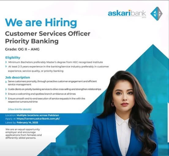 Askari Bank Jobs Advertisement 2025